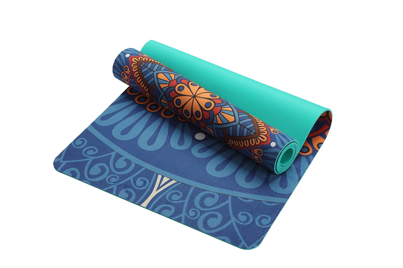 Gepersonaliseerde antislip suède TPE yogamat