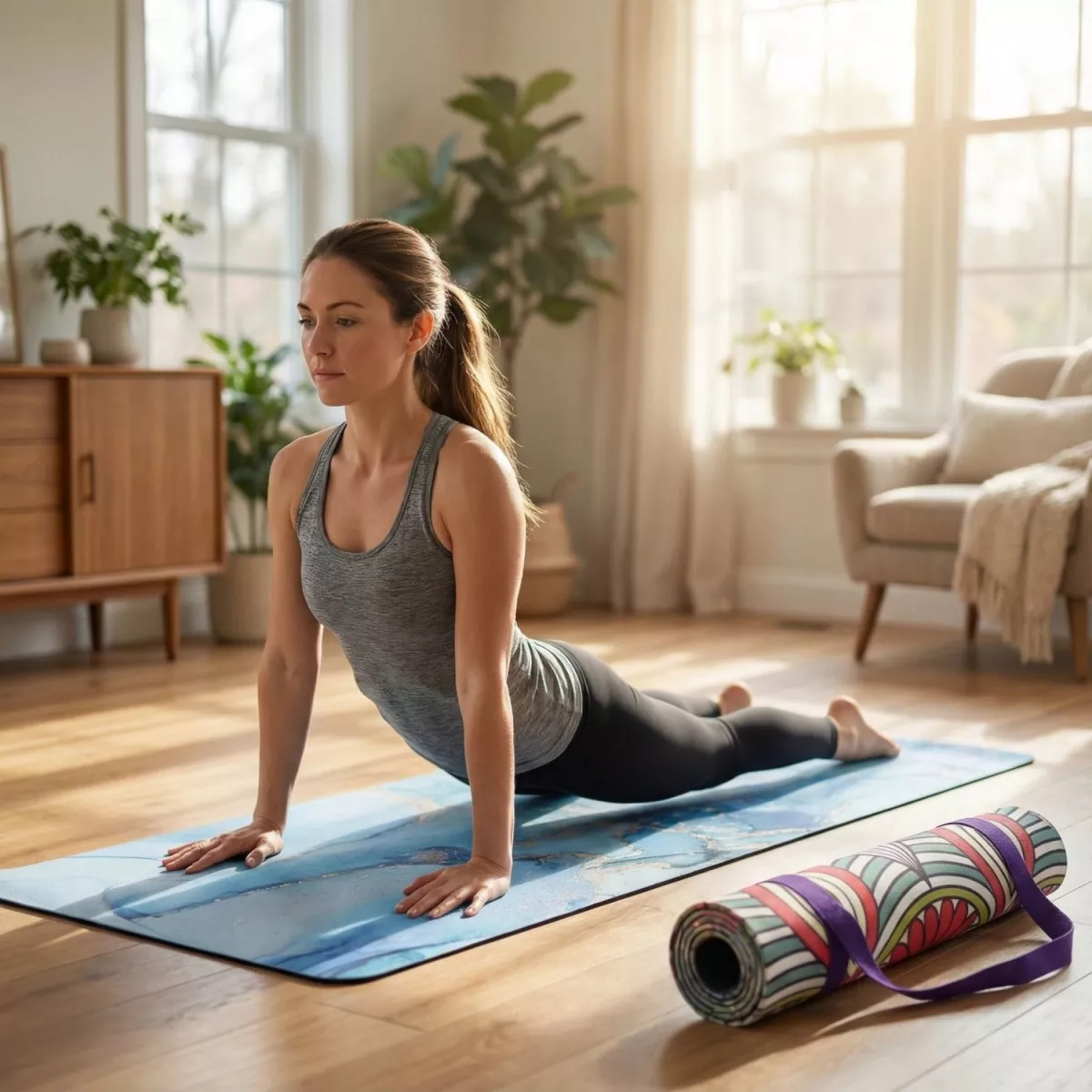 Suede Rubber Yoga Mat