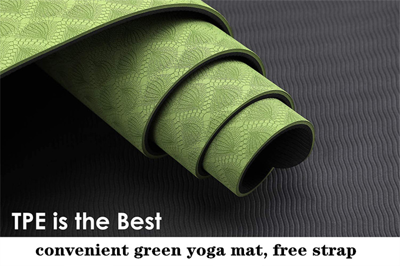 Handige groene yogamat gratis riem